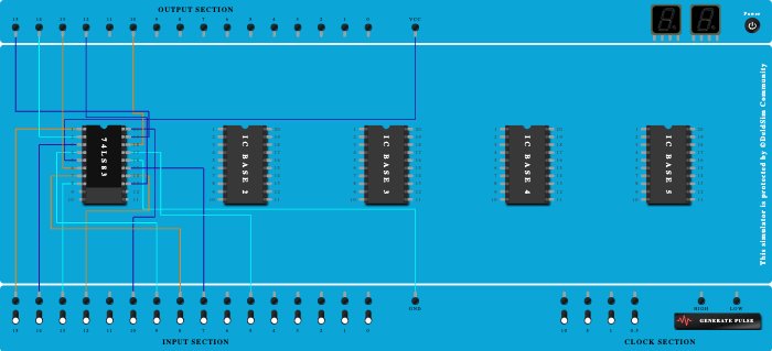 4-BIT BINARY PARALLEL ADDER USING IC-7483