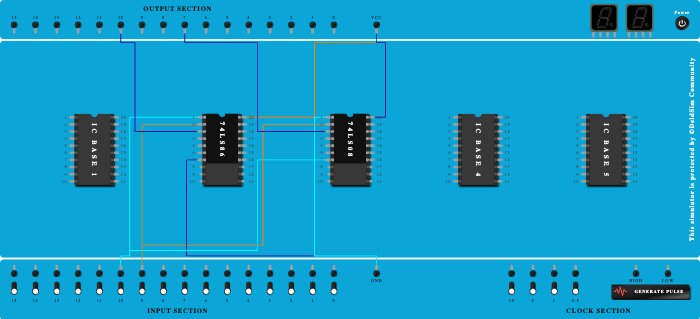 Experiment 2 ( Half adder using basic gates)