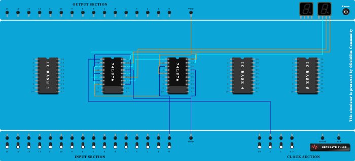 3 Bit Ripple down counter