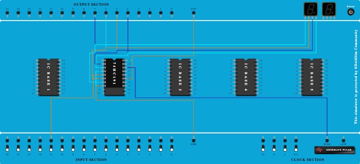 4 bit up down counter  using 74HC1991 design by kiran jadhav
