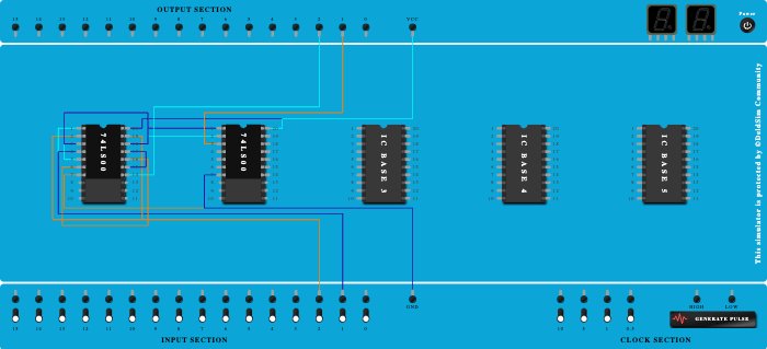 Half Adder Using NAND gates only