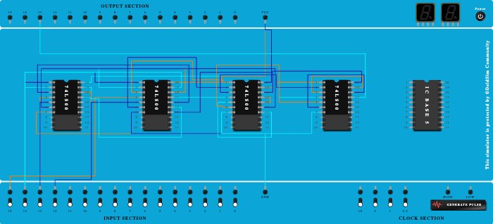 A,B,C,D using nand gate