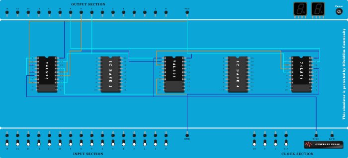 3-bit Asynchronuous up counter