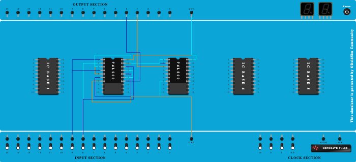 Half adder using NAND gates