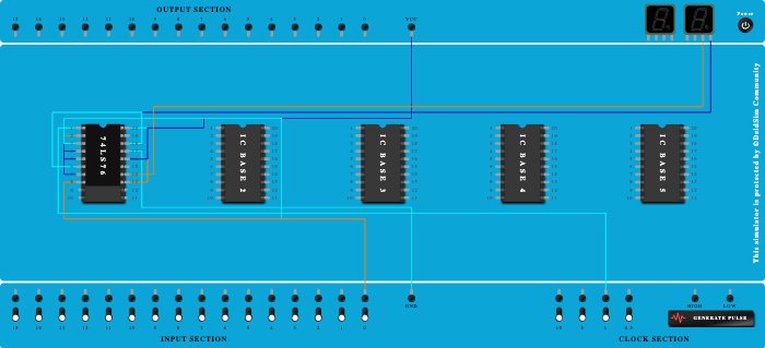 2bit ripple asynchronus down counter 
