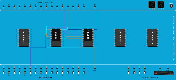Half Adder using NAND Gates
