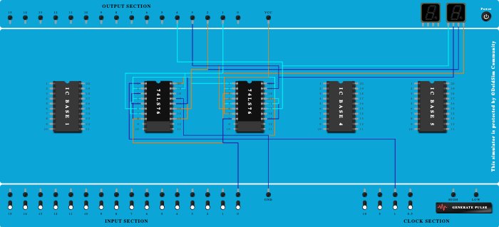 4 bit asyncronous up counter