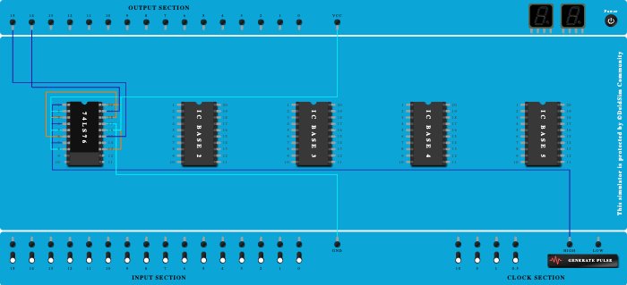 2 Bit Asynchronous down counter starting from 0