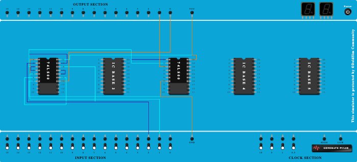 half adder using NAND gate only