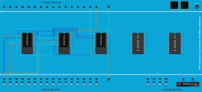 half adder using NOR gates