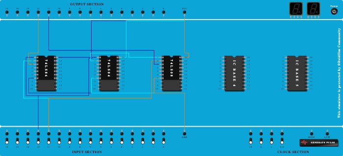 Half subtractor using XOR