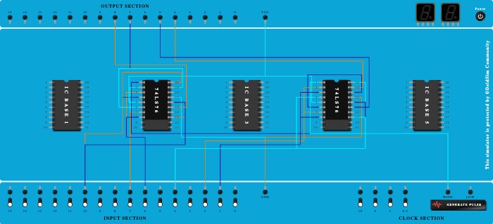 2 bit asynchrnous up and down counter