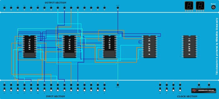 BCD adder using IC 7483 - Copy - Copy - Copy