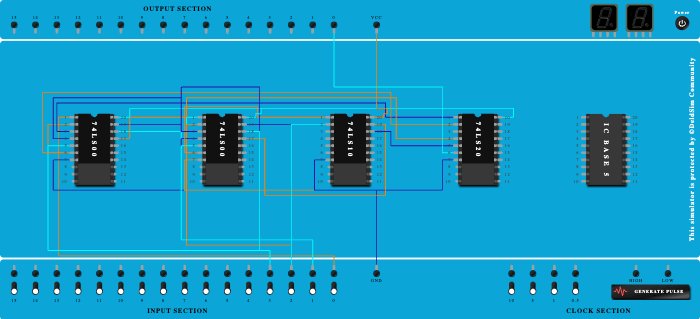 f(A,B,C,D) using nand gates