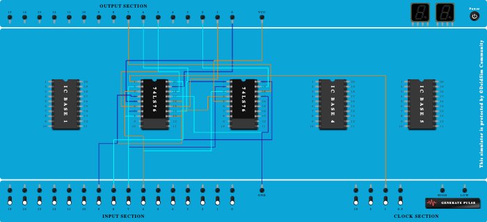 3 bit Asynchronous DOWN counter with Q compliment as input to clock