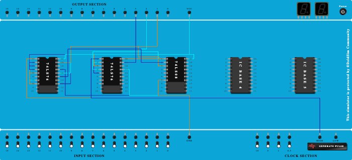 3 bit synchronous down counter