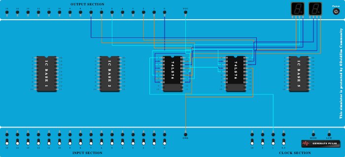 2 bit asynchronous up bit and down bit circuit