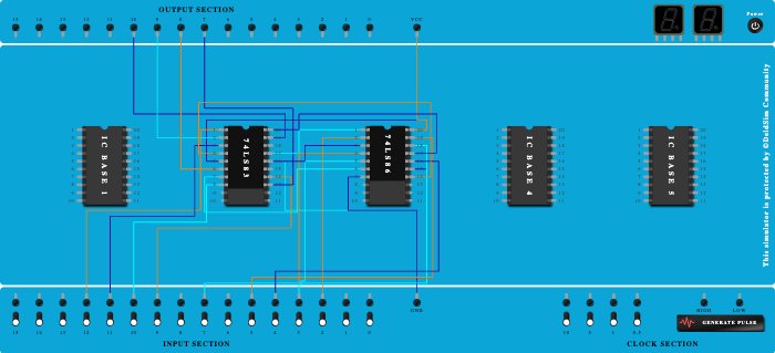 ic7483 and 7486 4 bit binary adder