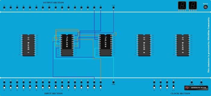Half Adder using NAND Gates