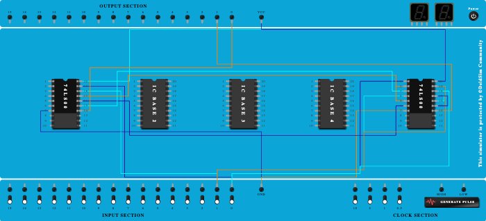 Half Adder using universal NAND Gates