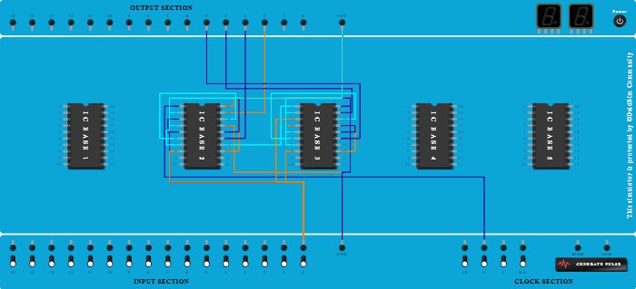 4-bit asynchronous down counter 74LS76  using 
