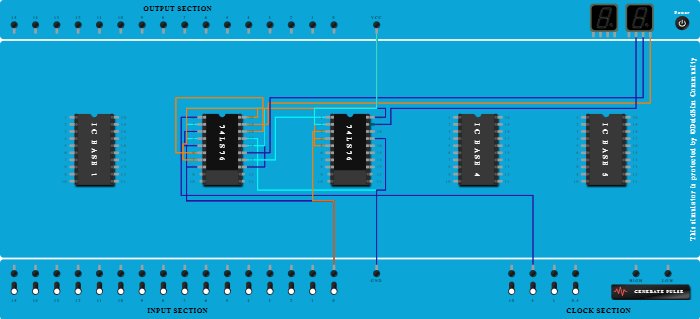 3 bit asynchronous down counter