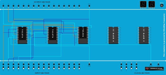 Asynchronous 3 bit up/down counter 