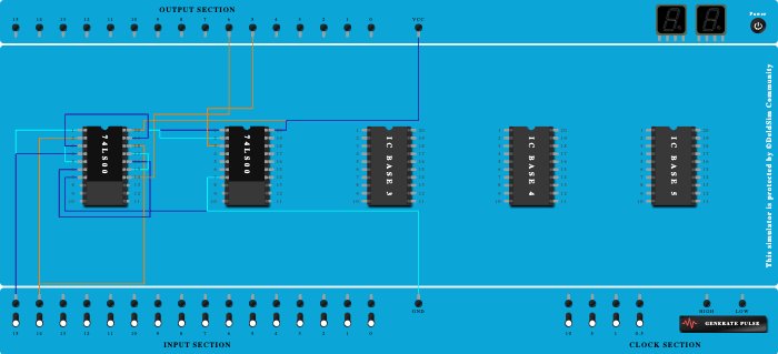 Half adder using nand gates