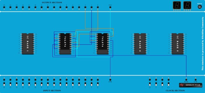 3 bit asynchronous down counter