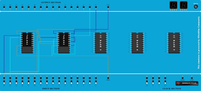 Half substractor using universal gates 