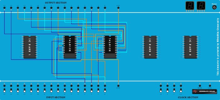 4:16 Decoder Using 3:8 Decoder (IC74LS138)