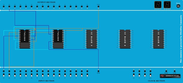 Half adder using NAND Gate