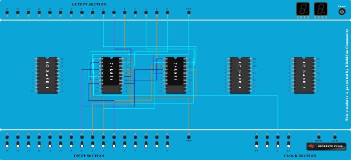 3 bit Asynchronous DOWN with Q compliment as output
