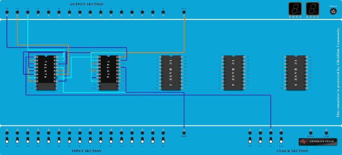 3 bit asynchronus down counter