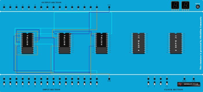 Half Subtractor Using NAND AND NOT
