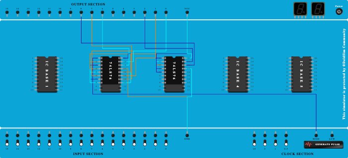 mod 8 asynchronous up/down counter