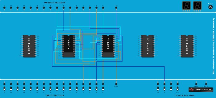 EXP-3 ->3 bit asynchronous UP counter