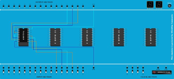 2-bit comparator using IC 7485
