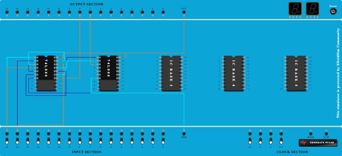 Half Subtractor Using NAND Gartes