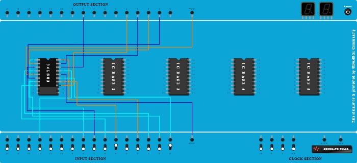 BCD adder using IC 7483  - Copy
