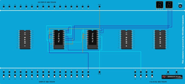 3 bit asynchrous down counter