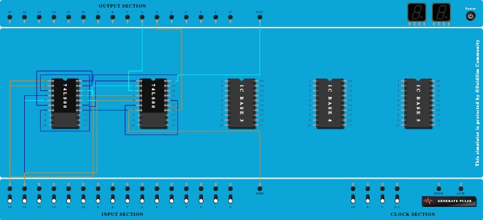 Half adder using only NAND gate