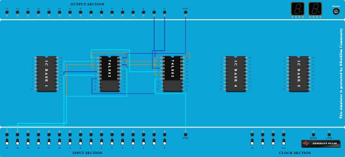 Half adder using (5) NOR gates