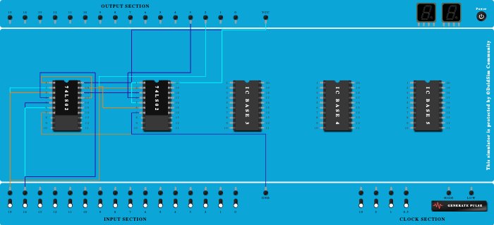 Half Adder using NOR