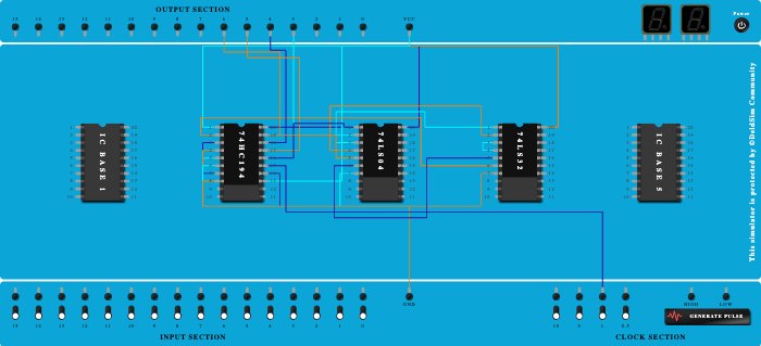 PULSE TRAIN GENERATOR USING IC-74HC174FOR PULSE 111001(USE RIGHT SHIFT)