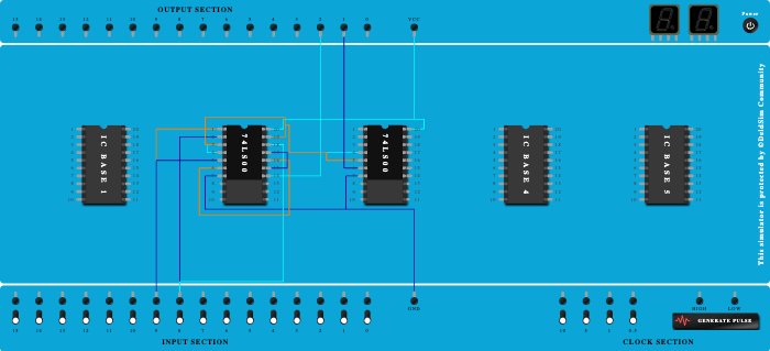 Half Adder Uing NAND
