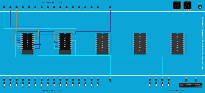 3 bit asynchronus up counter